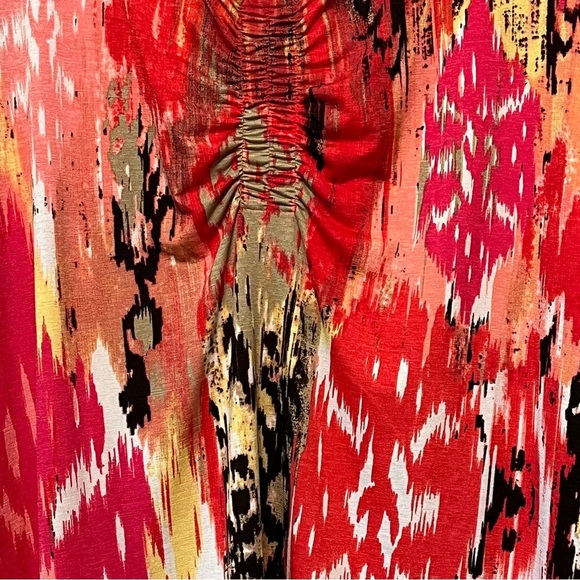 Laura Ashley NWT Tropical Storm Tunic Top Size XL Aspen Multi 3/4 Sleeve Artsy - Picture 13 of 16